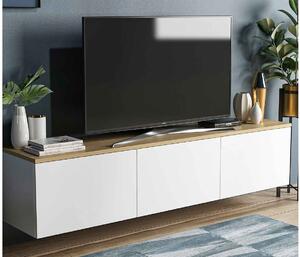 Design falra szerelhető TV asztal Valeriy 160 cm fehér tölgy