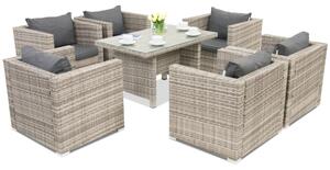 Garden Point Roma Premium 6 technorattán kerti bútorok, szürke