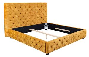 Design ágy Laney 180 x 200 cm mustársárga bársony