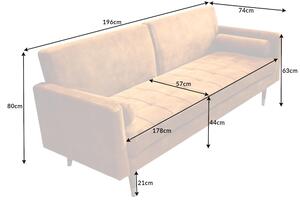 Design ágyazható kanapé Walvia 196 cm mustársárga