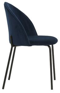 Barnes design szék, sötétkék velúr