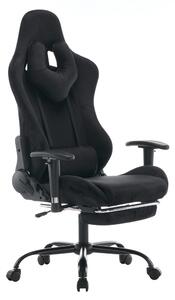 KONDELA Irodai/gamer szék, fekete Velvet szövet, SALOP