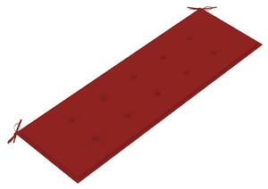 VidaXL tömör tíkfa Batavia pad piros párnával 150 cm