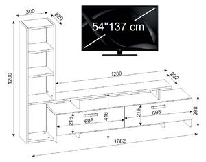 Dizájn TV asztal Haddie 168,2 cm fehér