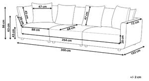 Háromszemélyes törtfehér kárpitozott kanapé SIGTUNA