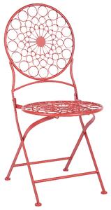 Piros fém kerti szék kétdarabos szettben SCARIO