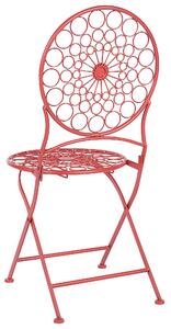 Piros fém kerti szék kétdarabos szettben SCARIO