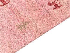 Rózsaszín gabbeh gyapjúszőnyeg 200 x 300 cm YULAFI