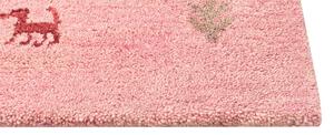 Rózsaszín gabbeh gyapjúszőnyeg 140 x 200 cm YULAFI