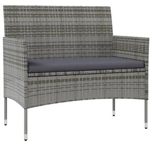 VidaXL 8 részes szürke polyrattan kerti bútorszett párnákkal