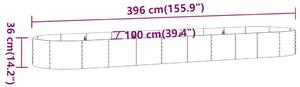 VidaXL szürke porszórt acél kerti magaságyás 396x100x36 cm