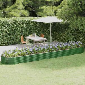 VidaXL zöld porszórt acél kerti magaságyás 507x100x36 cm