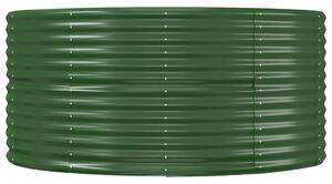 VidaXL zöld porszórt acél kerti magaságyás 447 x 140 x 68 cm