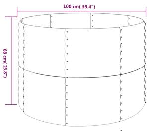 VidaXL szürke porszórt acél kerti magaságyás 100x100x68 cm
