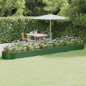 VidaXL zöld porszórt acél kerti magaságyás 544x100x36 cm