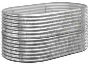 VidaXL ezüstszínű porszórt acél kerti magaságyás 152x80x68 cm