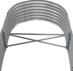 VidaXL szürke porszórt acél kerti magaságyás 152x80x36 cm
