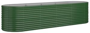 VidaXL zöld porszórt acél kerti magaságyás 296x80x68 cm