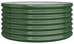 VidaXL zöld porszórt acél kerti ültetőláda 80 x 80 x 36 cm