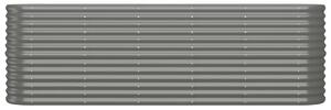VidaXL szürke porszórt acél kerti magaságyás 224x40x68 cm