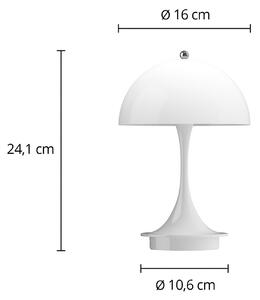 Louis Poulsen újratölthető világítás Panthella PORTABLE 160 V3 opálfehér, dimmelhető, Fehér / opál, Nappali / Étkező, Műanyag, Dizájn