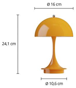 Louis Poulsen Panthella PORTABLE 160 V3, átlátszatlan narancssárga, dimmelhető, Sárga / narancssárga, Nappali / Étkező, Műanyag, Dizájn