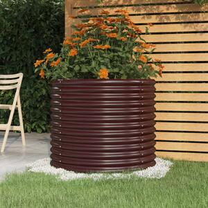 VidaXL barna porszórt acél kerti ültetőláda 80 x 80 x 68 cm