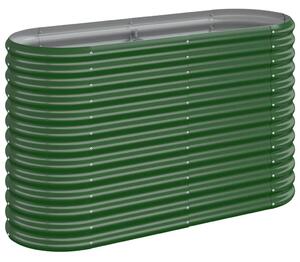 VidaXL zöld porszórt acél kerti magaságyás 114x40x68 cm