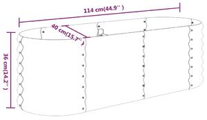 VidaXL szürke porszórt acél kerti magaságyás 114x40x36 cm
