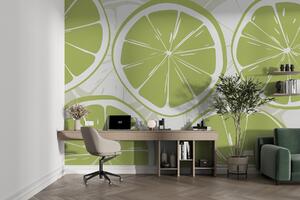 Fotótapéta Lime szeletek mintája pasztell árnyalatokban, Modern fotótapéta, Modern fotótapéta, w00725v4 - Muralas.hu
