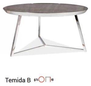 Temida B dohányzóasztal 76cm Márvány - Króm