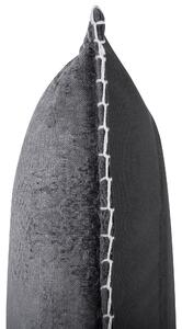 Szürke dombornyomott díszpárna kétdarabos szettben 45 x 45 cm MELUR