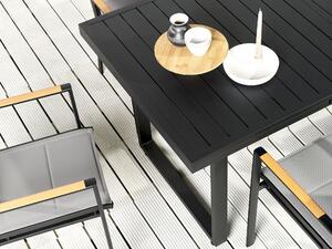 Fekete kihúzható kerti asztal 180/240 x 90 cm VALCANETTO