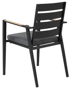 Fekete kerti szék hatdarabos szettben TAVIANO