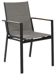 Fekete kerti szék hatdarabos szettben BUSSETO