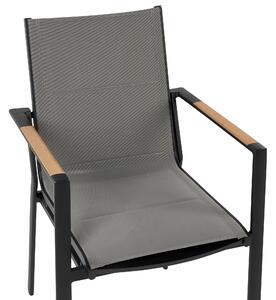 Fekete kerti szék hatdarabos szettben BUSSETO