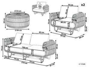 Négyszemélyes rattan ülőgarnitúra bézs párnákkal DOLCEDO / LIMNI