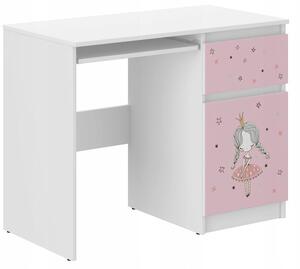 Rózsaszín gyerek íróasztal balerinával 77x50x96 cm