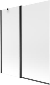 Mexen Flip, 1 szárnyú kádparaván 140 x 150 cm, 6 mm-es mattüveg, fekete profil, 894-140-101-70-30