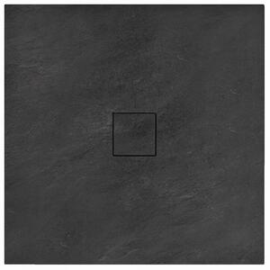 Rea BLACK STONE - Kő zuhanytálca 80 x 120 x 3,5 cm + szifon, fekete, REA-K9602