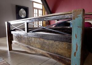 Massziv24 - OLDTIME ágy 140x200cm lakkozott indiai öregfa