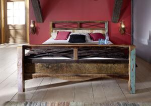 OLDTIME ágy 140x200cm lakkozott indiai öregfa