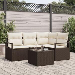 Kanapé Szett 5 pcs Barna polirattan