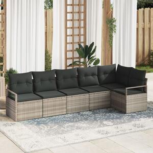 VidaXL Kanapé Szett 6 pcs Világosszürke polirattan