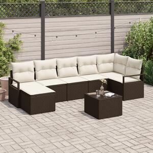Kanapé Szett 8 pcs Barna polirattan