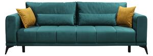 KONDELA Szétnyitható kanapé, smaragd/mustárszín, GRACE BIG SOFA