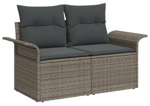 Kerti Kanapé Szett párnával tárolóval 7 pcs Szürke Poli rattan