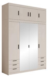 Gardróbszekrény Novduni 120, Laminált forgácslap, 246x177x53cm, Bézs