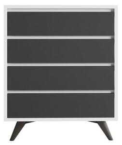 Suvera komód, fehér-antracit, 70 cm