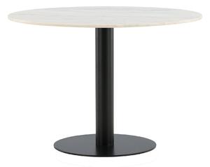 Asztal Dallas 175, 75cm, Fekete, Fehér márvány